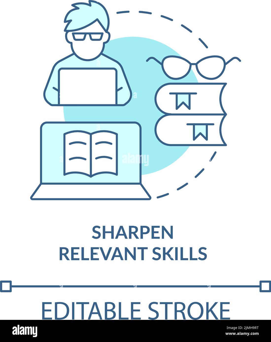 Affûtez les compétences pertinentes icône du concept turquoise Illustration de Vecteur