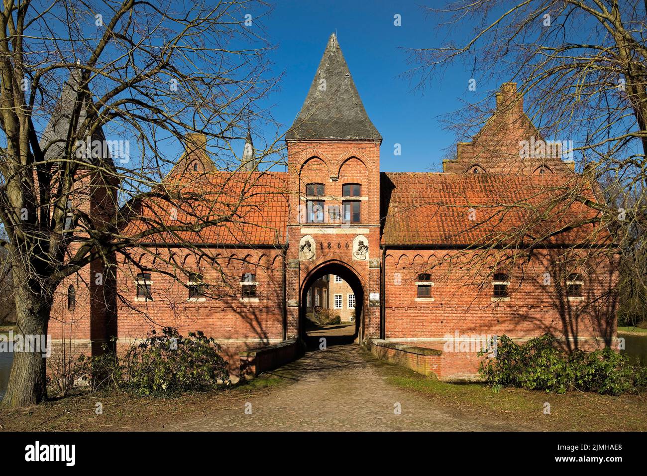 Haus Egelborg, château amarré à Legden, Muensterland, Rhénanie-du-Nord-Westphalie, Allemagne, Europe Banque D'Images