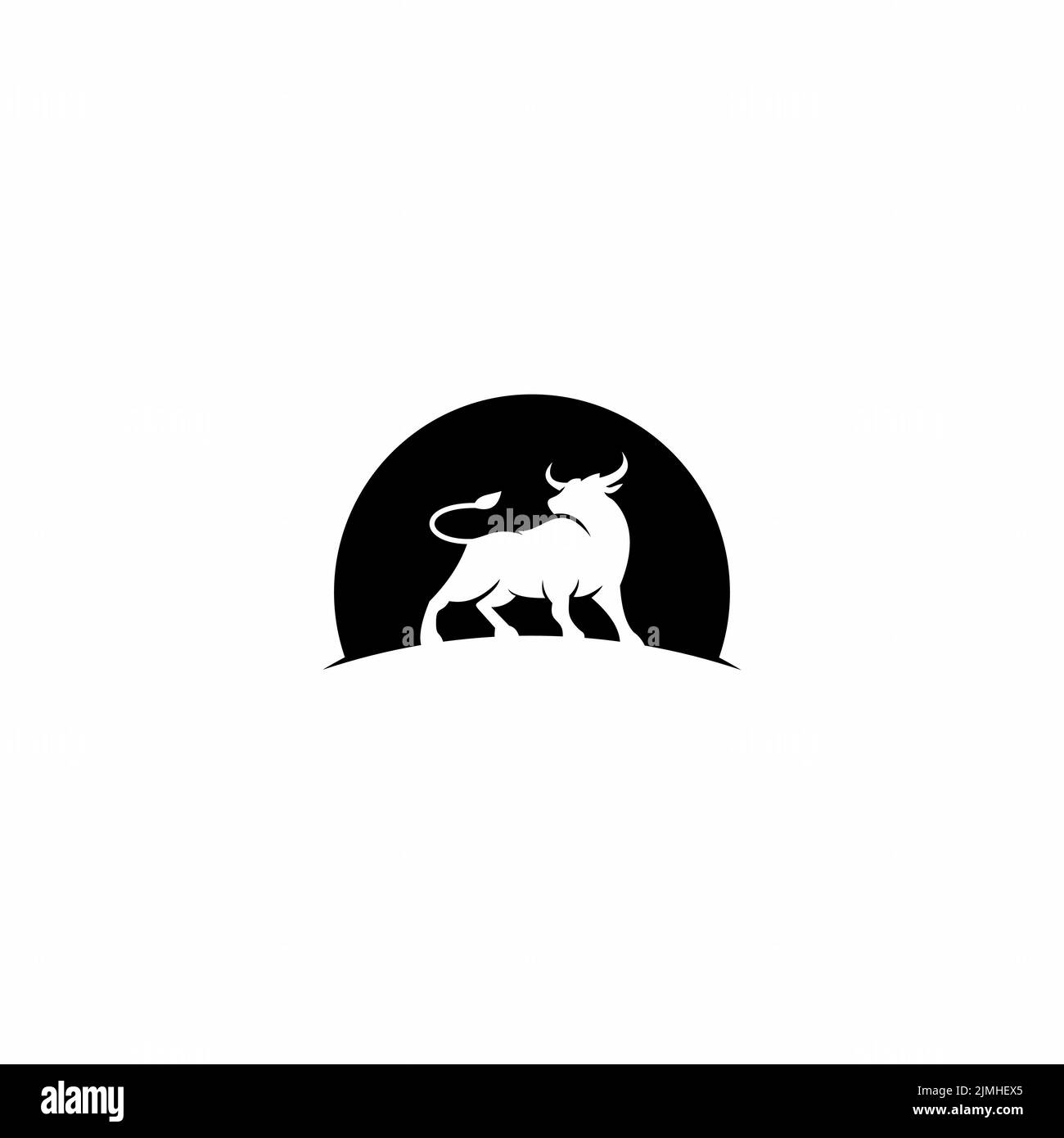 motif vectoriel de logo de forme de taureau noir Illustration de Vecteur