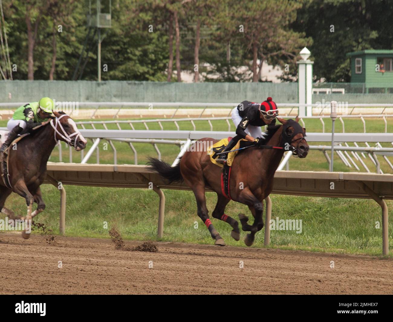 Courses de chevaux pur-sang à Monmouth Park à Oceanport, New Jersey Banque D'Images