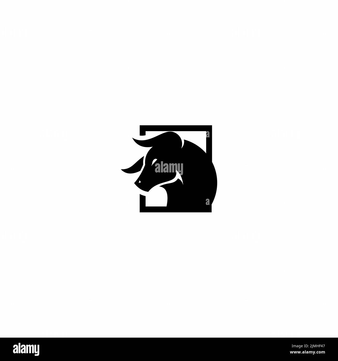 logo noir de tête de taureau vecteur Illustration de Vecteur