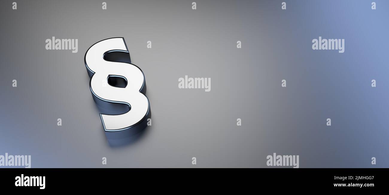 Paragraphe symbole de la justice devant l'arrière-plan - 3D Illustration Banque D'Images