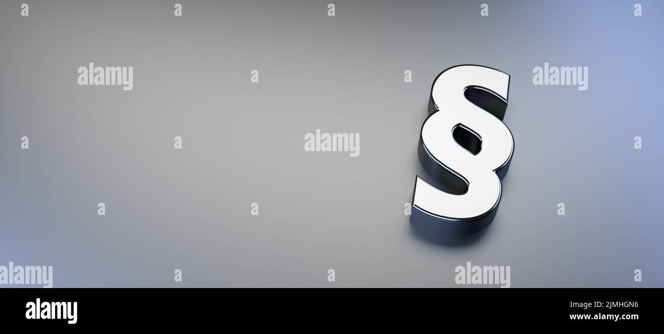 Paragraphe symbole de la justice devant l'arrière-plan - 3D Illustration Banque D'Images