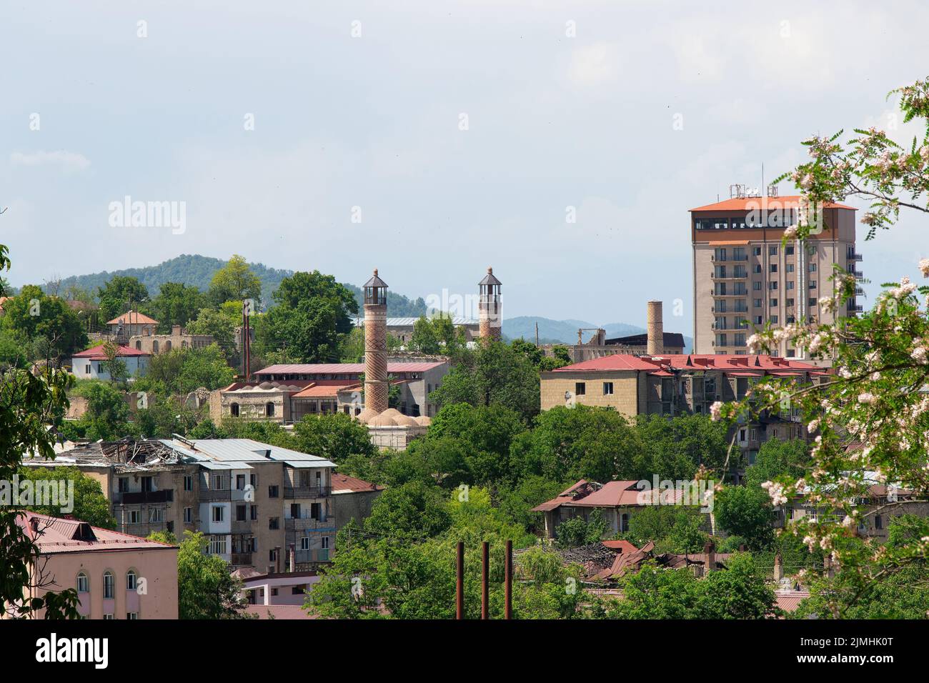La ville de Shusha après la guerre du Karabakh. Les travaux de restauration ont commencé dans le Haut-Karabakh Banque D'Images