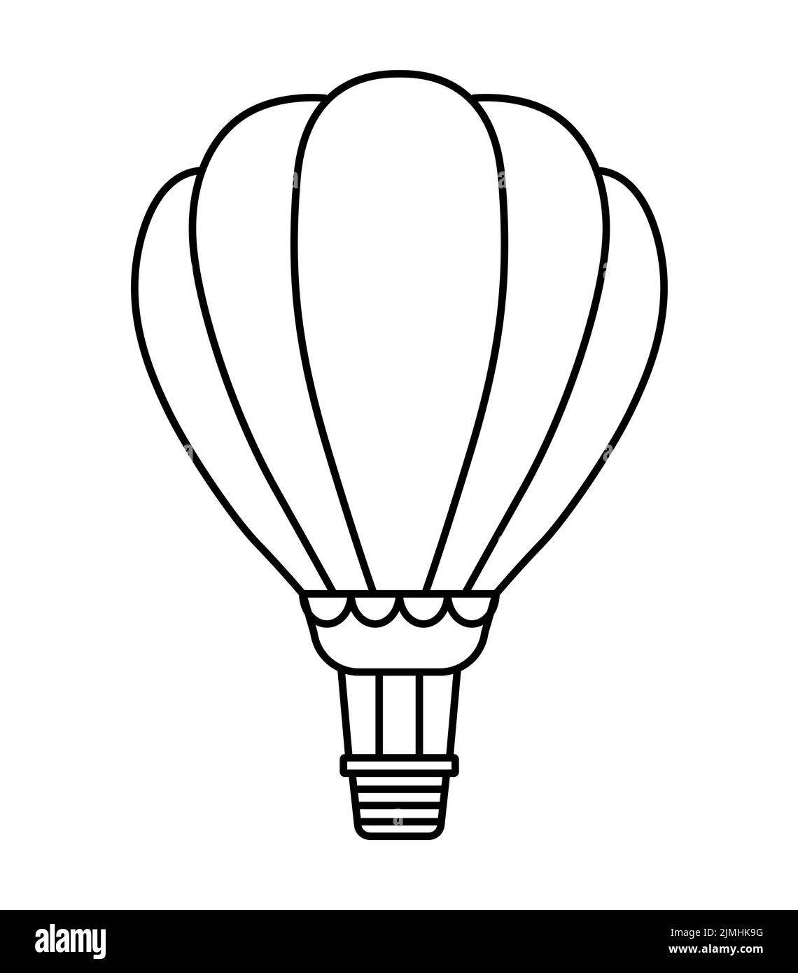 Icône d'art de ligne de ballon d'air chaud Illustration de Vecteur