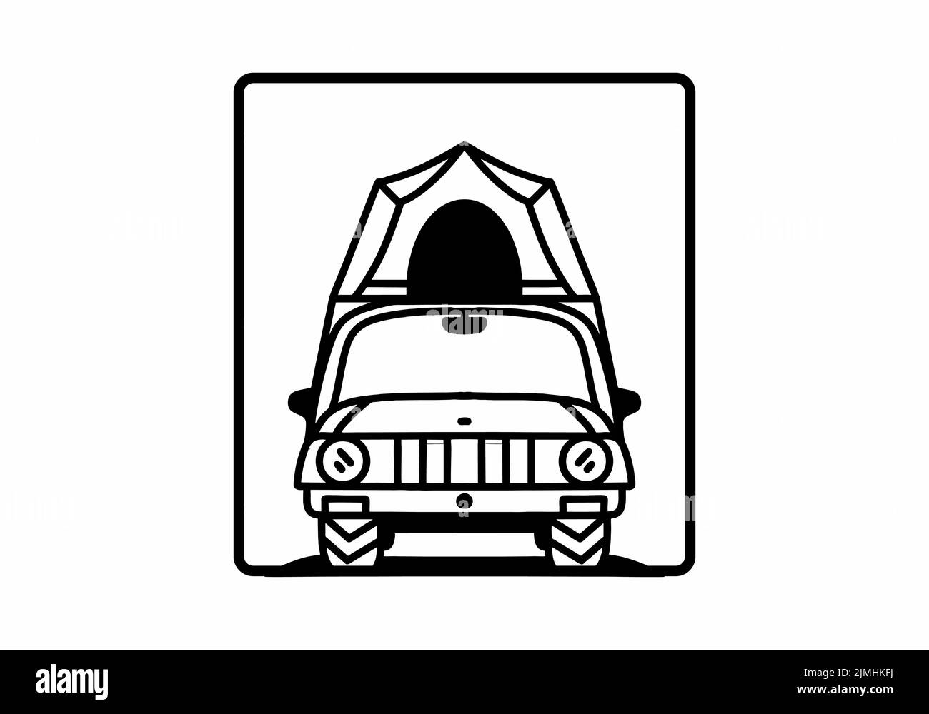 Assis sur le toit de la voiture Banque d'images noir et blanc - Alamy