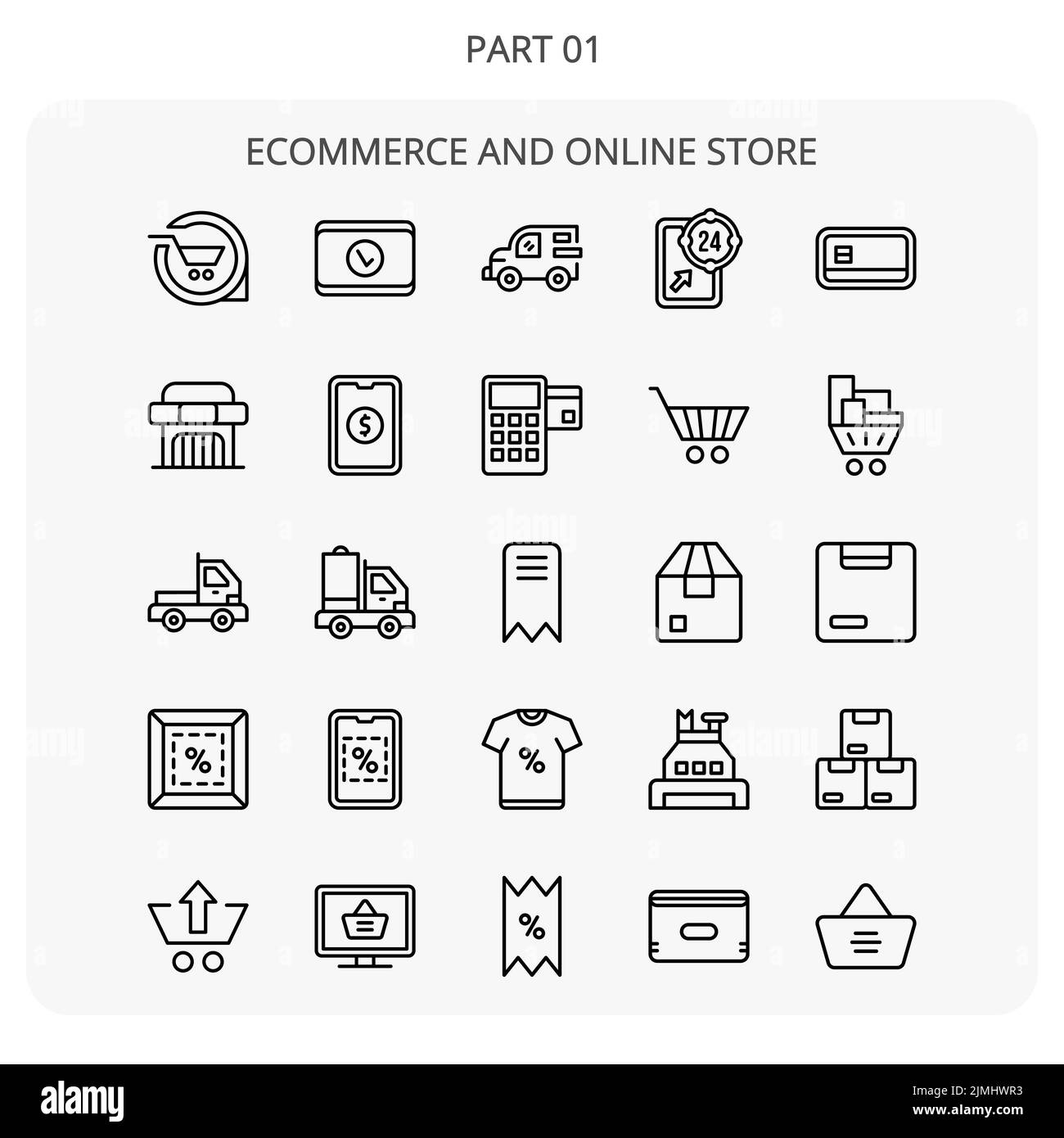 Illustration vectorielle de l'ensemble d'icônes ecommerce Illustration de Vecteur