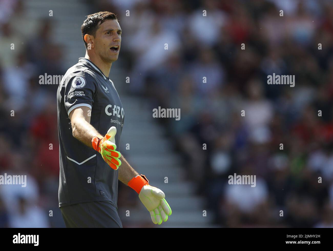 Bournemouth, Angleterre, 6th août 2022. Emiliano Martínez de Aston Villa pendant le match de la Premier League au stade Vitality, à Bournemouth. Le crédit photo devrait se lire: Paul Terry / Sportimage Banque D'Images