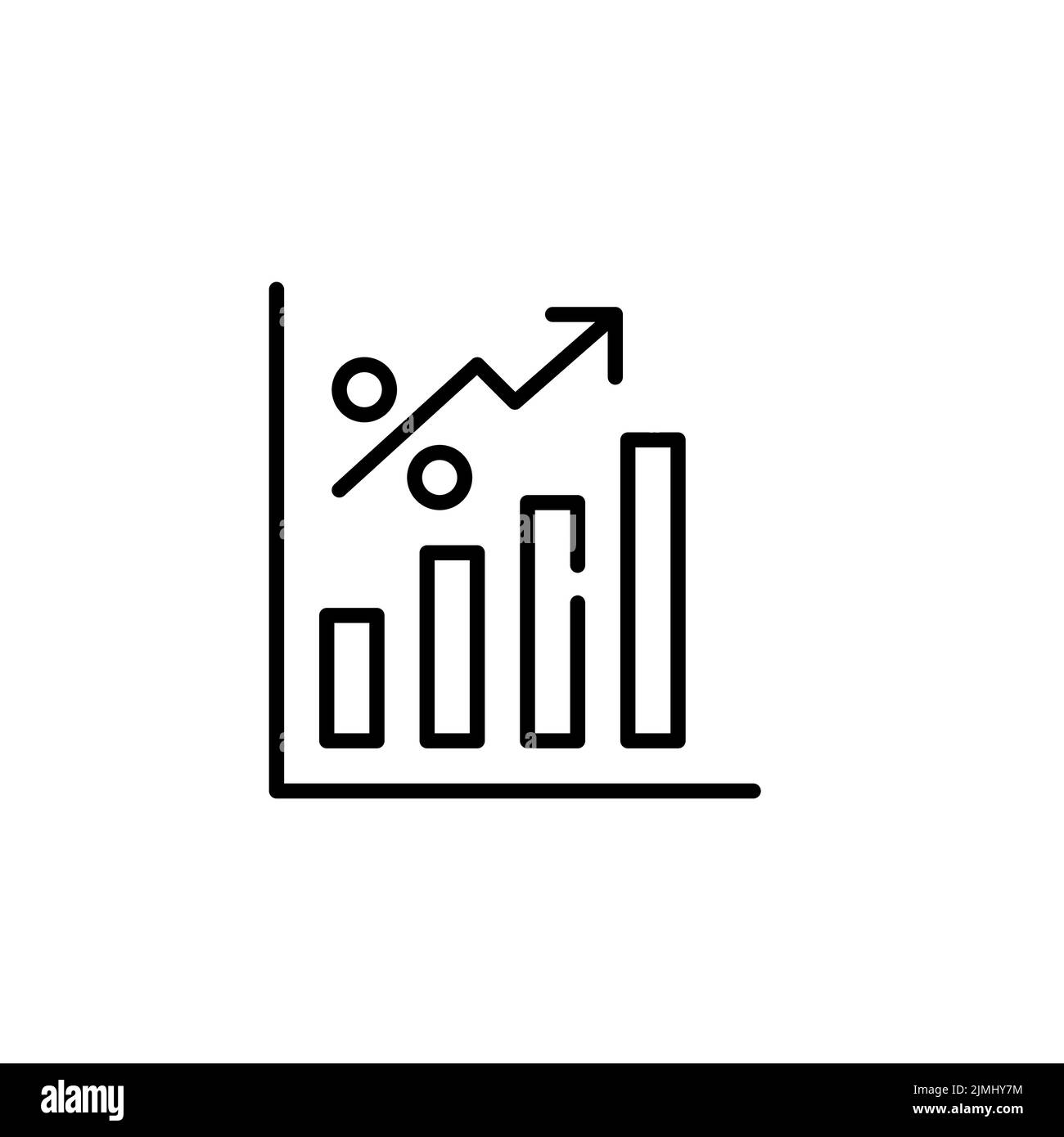 Graphique à barres des stocks en croissance. Investissement rentable. Icône de ligne de contour pixel Perfect, modifiable Illustration de Vecteur