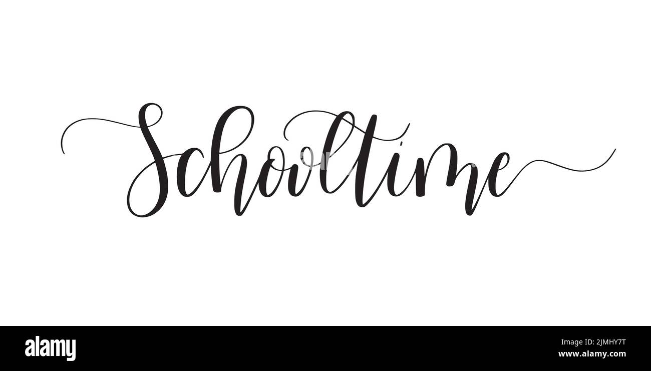 L'heure de l'école est une calligraphie moderne mignonne pour les cartes et les autocollants Illustration de Vecteur