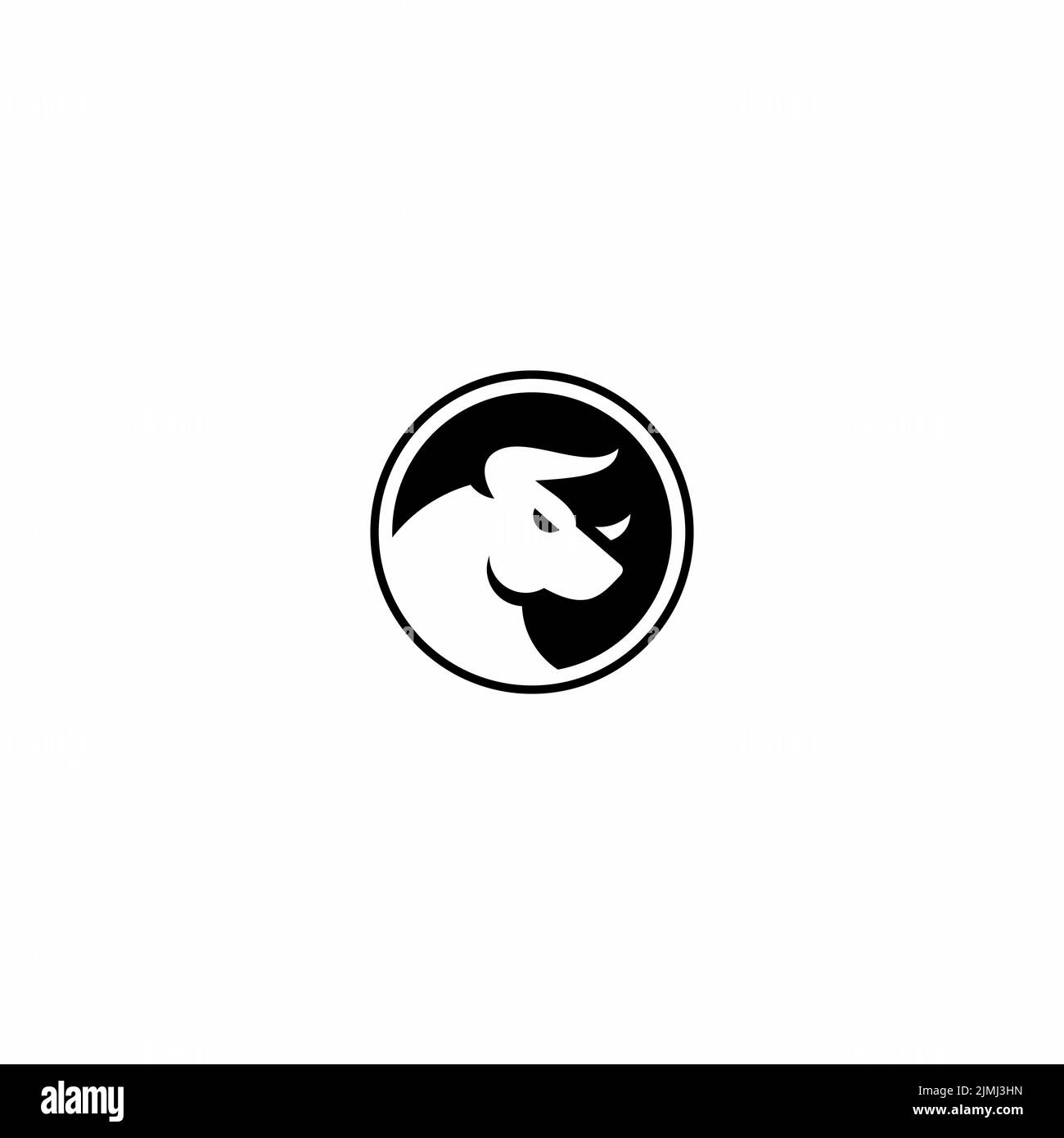 logo noir de tête de taureau vecteur Illustration de Vecteur