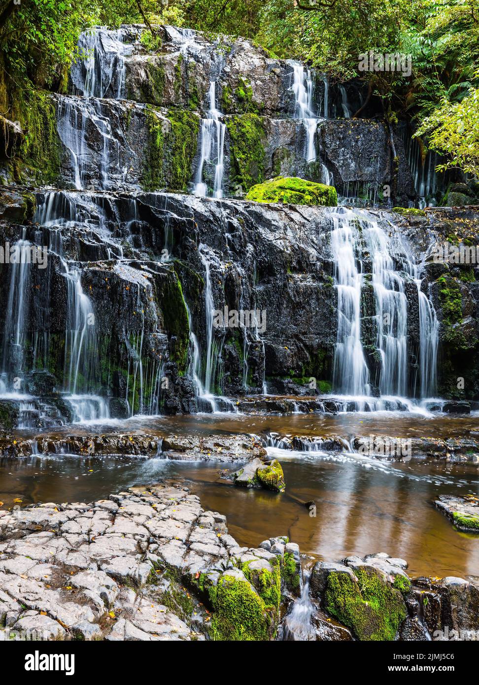 South Island, Purakuunui Falls Banque D'Images