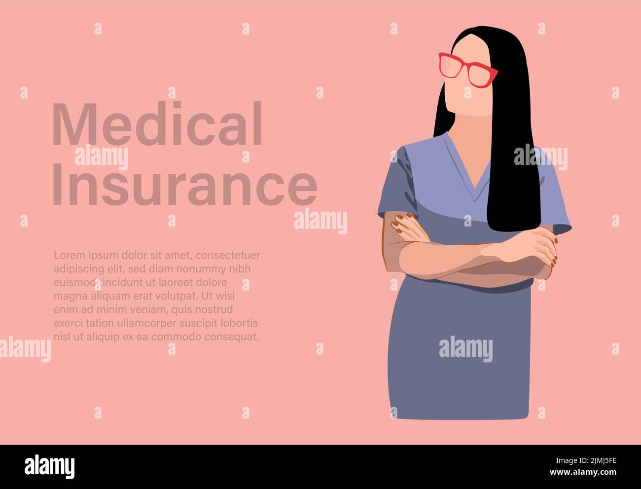 Équipe du personnel médical, personnage des médecins et des infirmières portant un masque chirurgical et debout ensemble pour combattre les maux, hommes et femmes personnages médicaux ensemble dessin animé vecteur plat illustration. Illustration de Vecteur