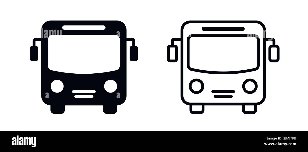 Symbole bus et bus ou station de bus icône d'illustration de vecteur de trafic Illustration de Vecteur