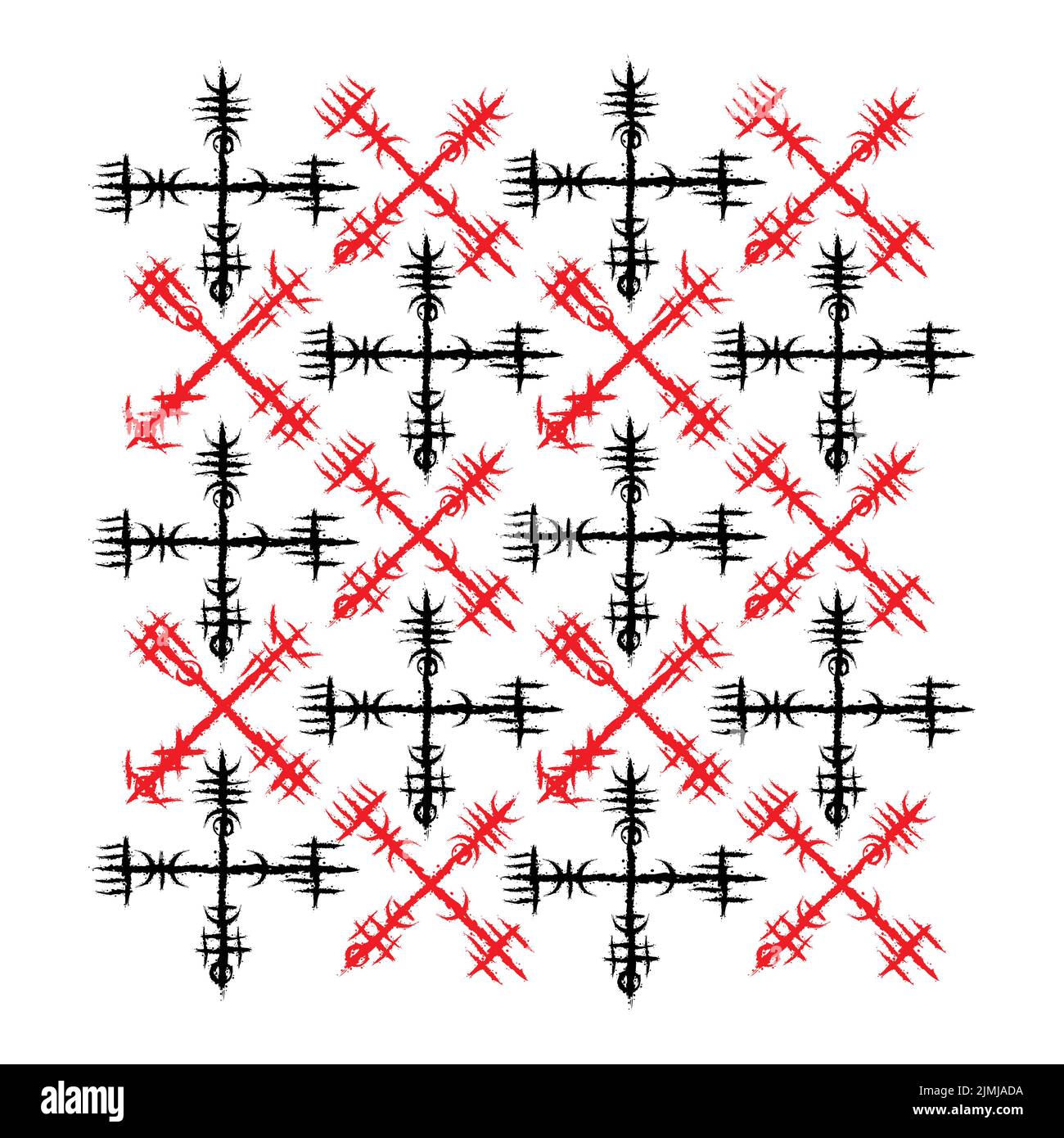 Papier peint blanc viking vegvisir sans couture Illustration de Vecteur