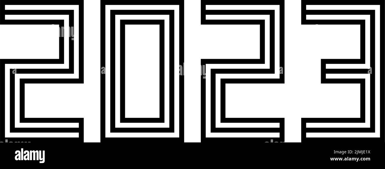 Bonne année 2023 avec l'illustration vectorielle Numbers, style créatif. Nouvelle année Design pour calendrier, cartes de vœux ou impression. Design minimaliste tendance b Illustration de Vecteur