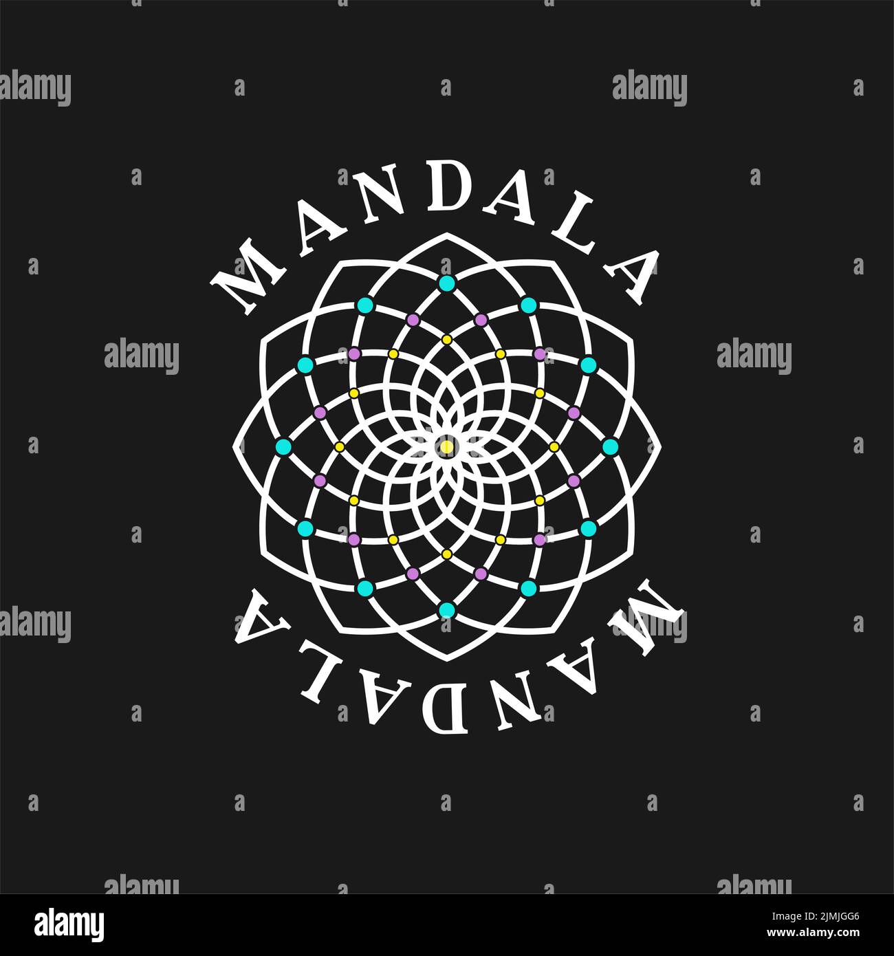 Simple Mandala Illustration avec Beads vecteur inspiration Illustration de Vecteur