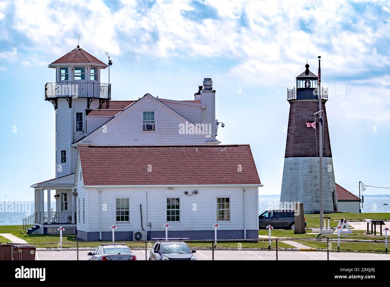 Phare de Beavertail Conacicut Island Jamestown, Rhode Island Banque D'Images