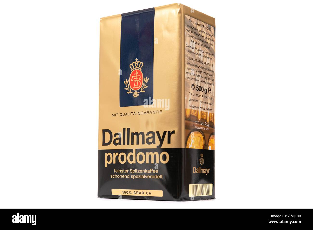 Emballage du café moulu Dallmayr sur fond blanc Banque D'Images