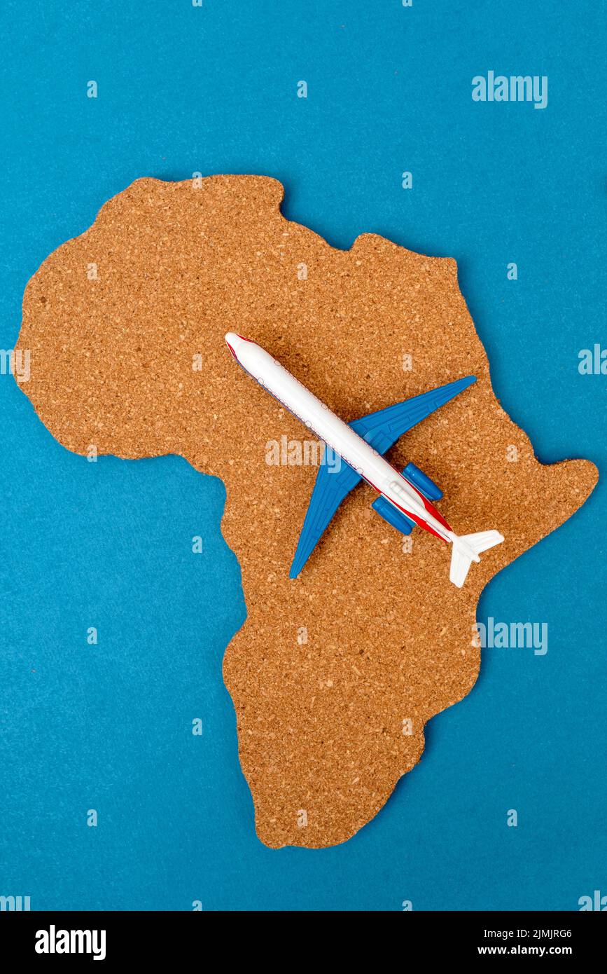 Le contour du continent de l'Afrique et de l'aéronef. Banque D'Images