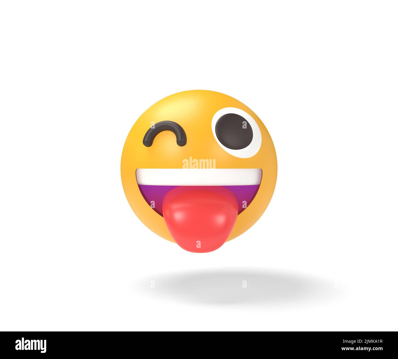 3D illustration Happy emoji isolé sur fond blanc Banque D'Images