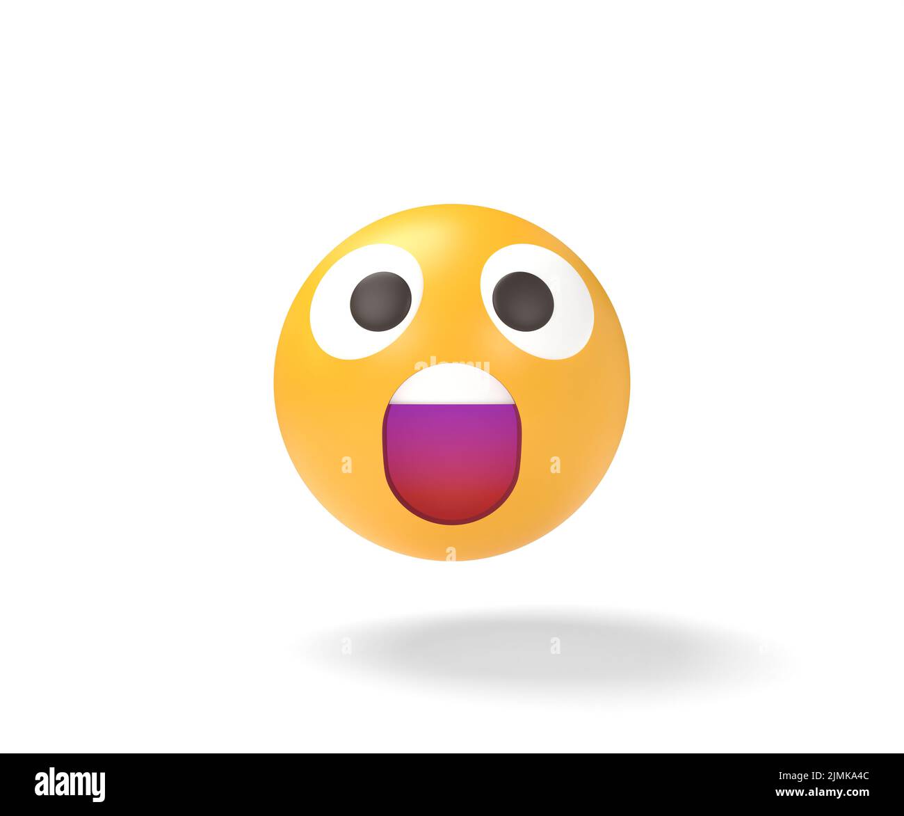 Une surprise look3d visage Emoji craintif, émoticône peur. 3d illustration Banque D'Images