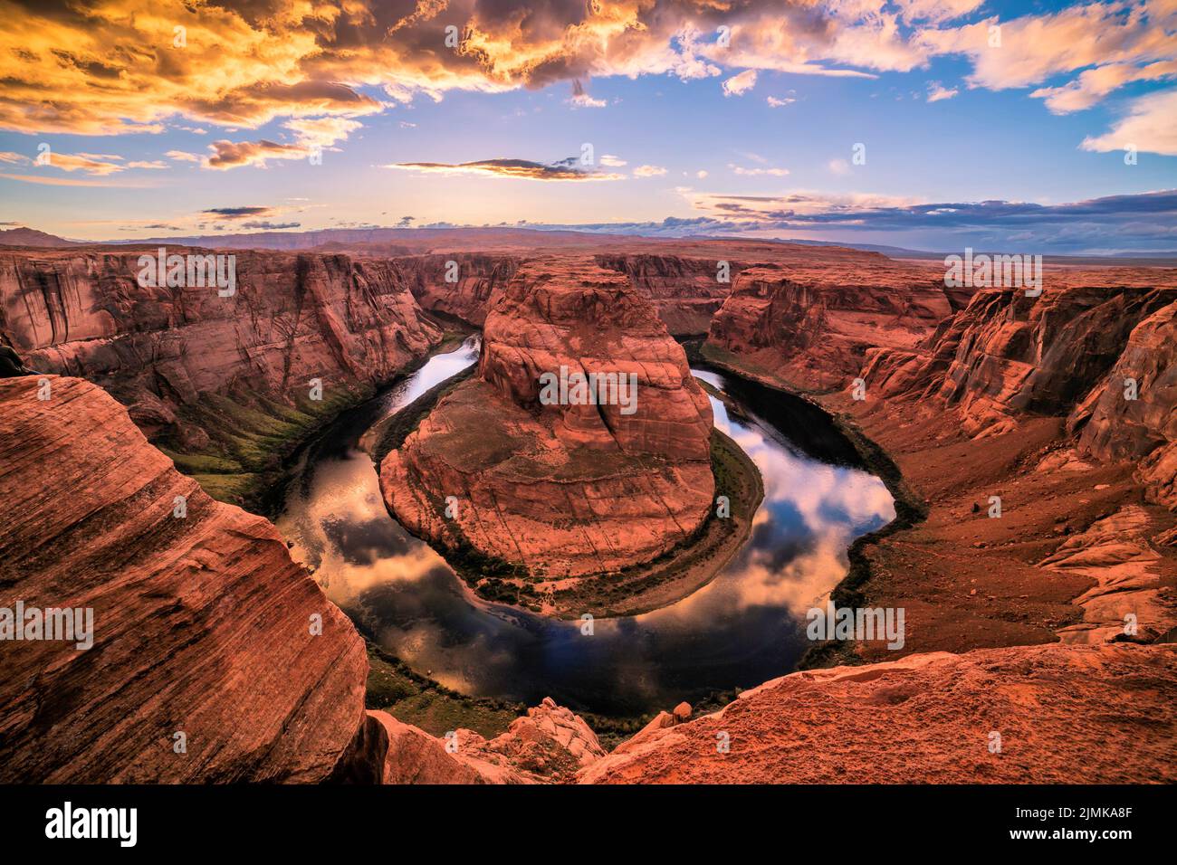 Horseshoe Bend Grand Canyon au coucher du soleil Banque D'Images