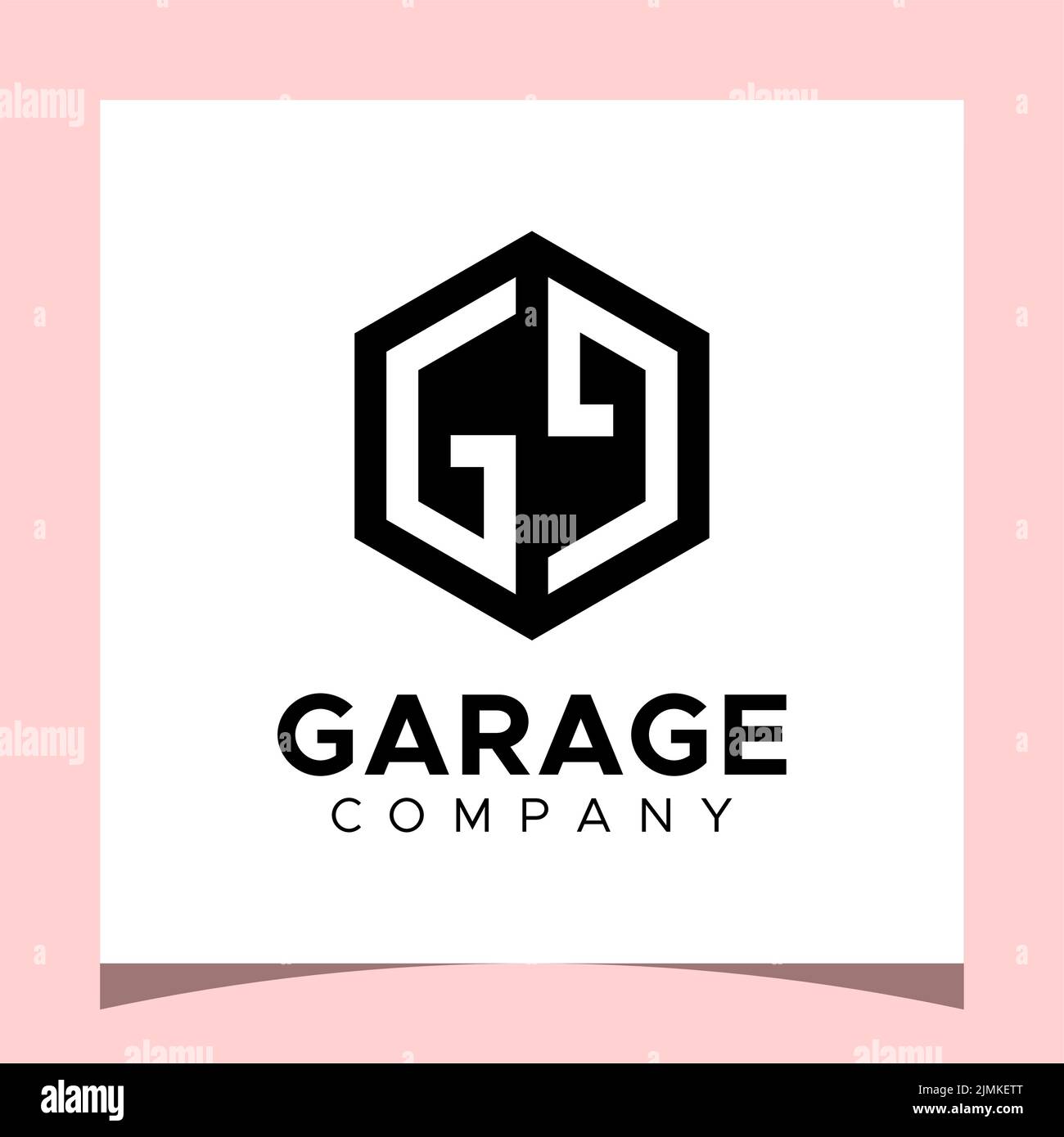 Lettres du logo de la création GG Hexagon Monogram logo Design Illustration de Vecteur