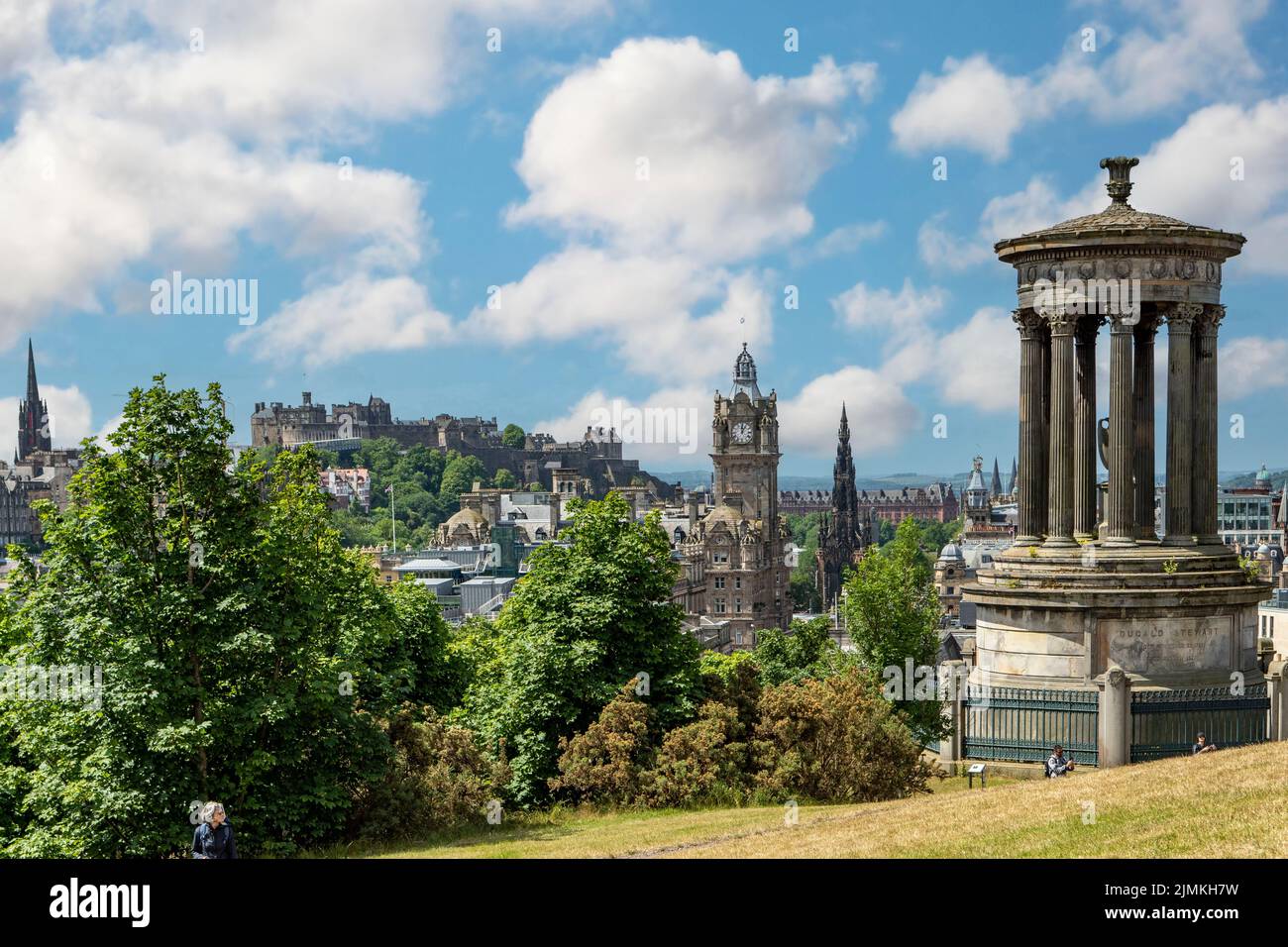 Monument Dugald Stewart sur Calton Hill, Édimbourg, Mid-Lothian, Écosse Banque D'Images