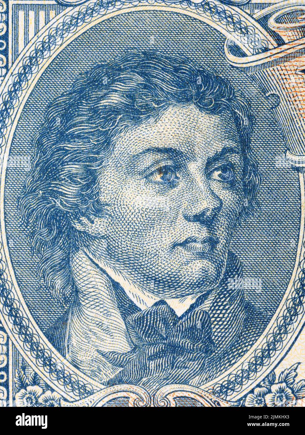 Tadeusz Kosciuszko portrait de l'ancienne monnaie polonaise - Zloty Banque D'Images