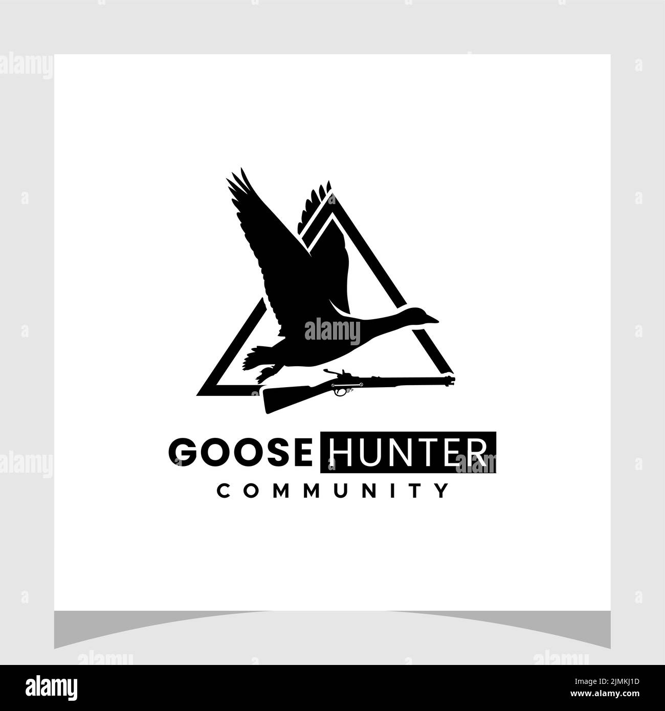 Swan Goose et Gun Silhouette pour la chasse logo inspiration Illustration de Vecteur