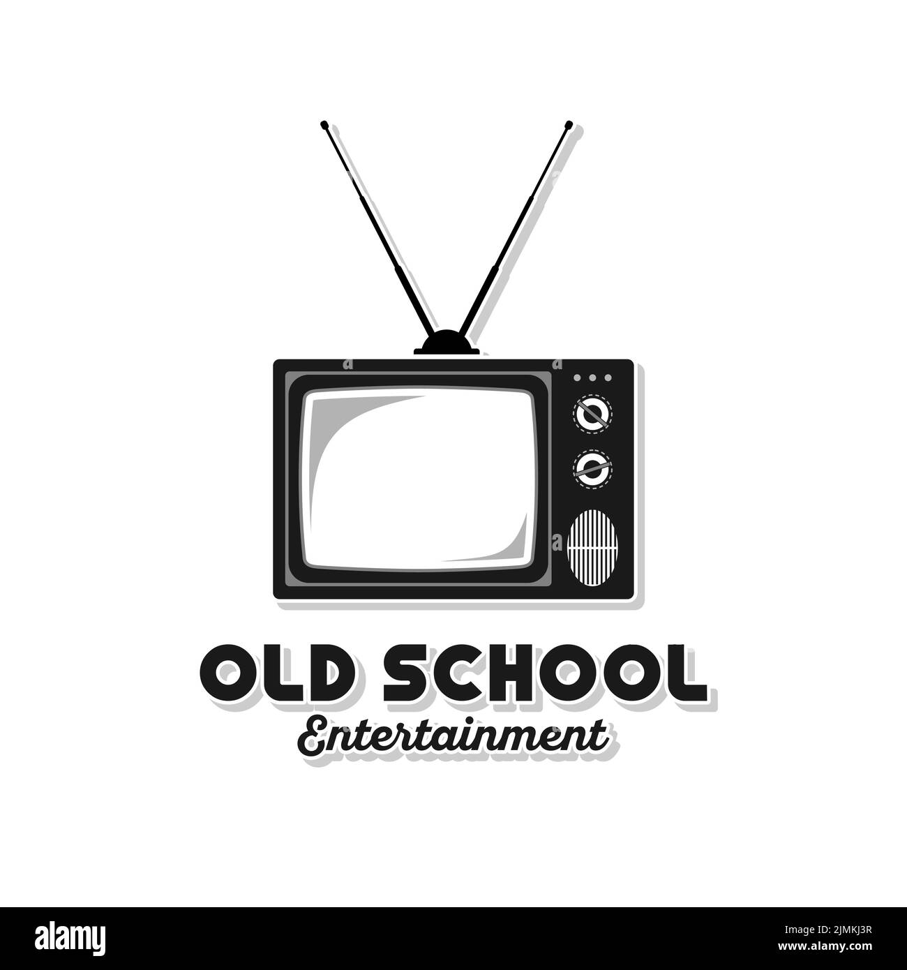 Vintage Retro Analog Television Illustration Vector Design Illustration de Vecteur