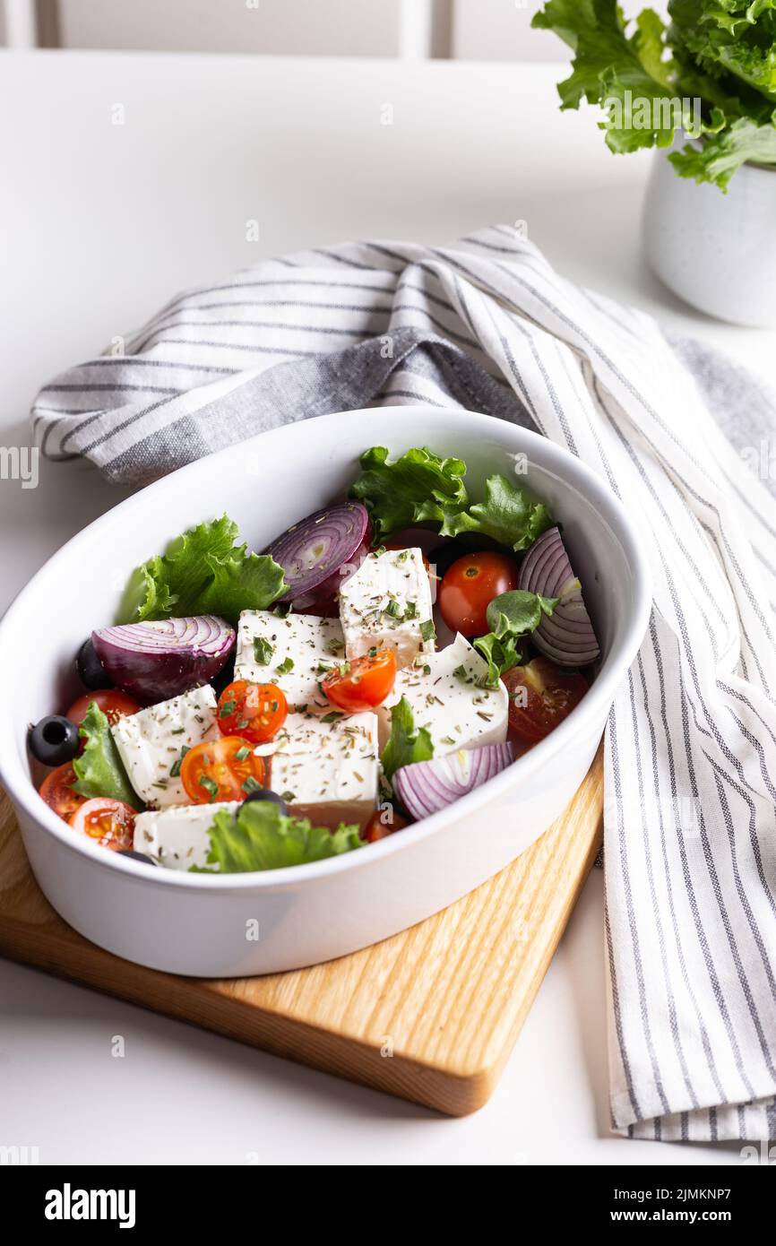 Salade grecque à la feta Banque D'Images