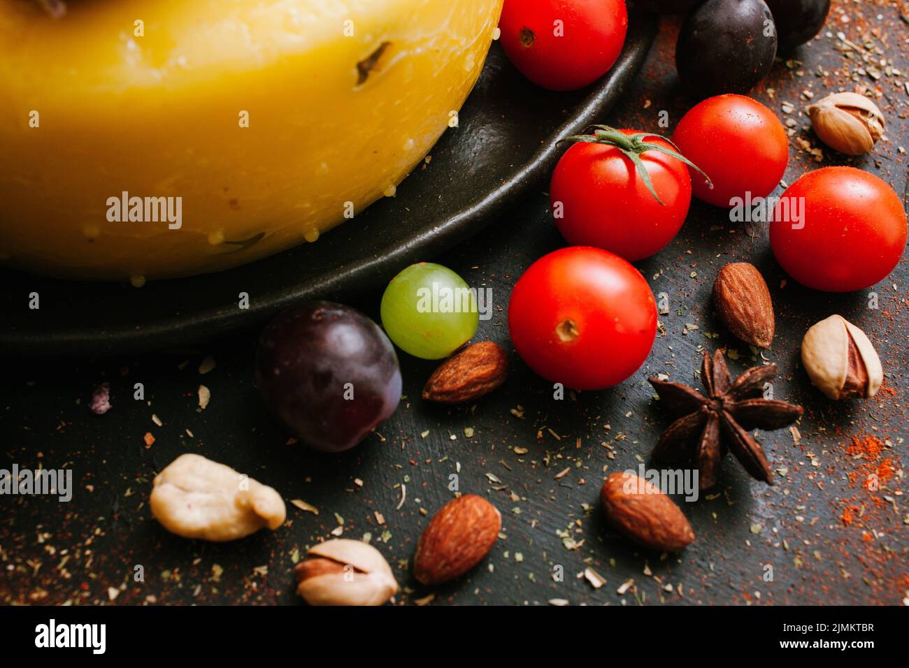 alimentation saine ingrédients alimentaires biologiques fromage Banque D'Images