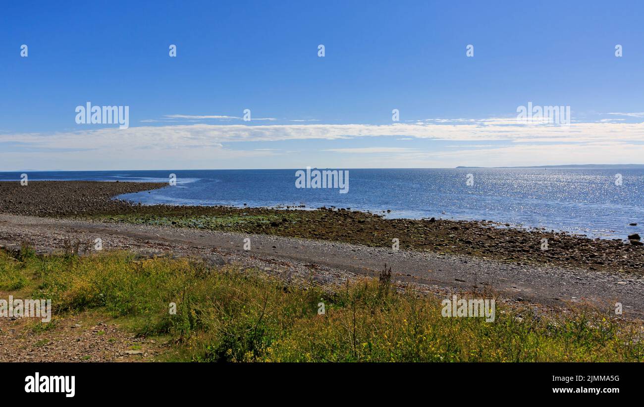 Vue sur la baie de Luce en direction du Mull de Galloway, à proximité de Port William Scotland Banque D'Images