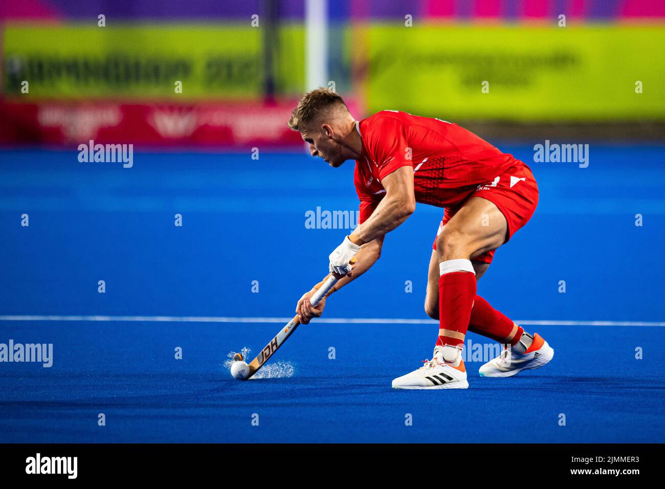 BIRMINGHAM, ROYAUME-UNI. 06th août 2022. Nicholas BANDURAK d'Angleterre pendant les demi-finales de hockey masculin Angleterre vs Australie de Birmingham 2022 - Jeux du Commonwealth à l'Université de Birmingham samedi, 06 août 2022 à BIRMINGHAM, ROYAUME-UNI. Credit: Taka Wu/Alay Live News Banque D'Images