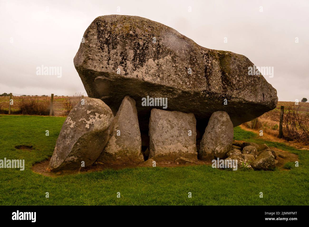 Brownshill Dolmen est réputé pour avoir la pierre angulaire la plus lourde d'Europe, dans le comté de Carlow, en Irlande. Banque D'Images