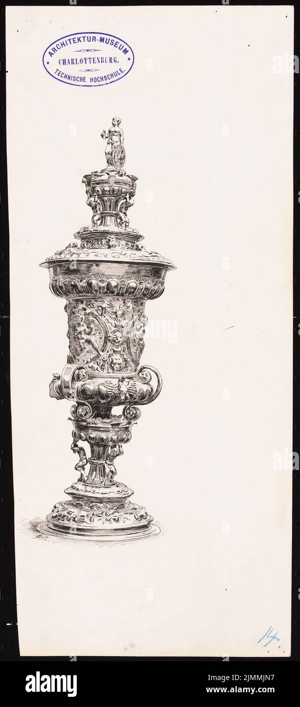 Schick Carl, coupe dans le style des 16th et 17th siècles (sans an): Voir. Encre sur carton, 32,6 x 14,8 cm (y compris les bords de numérisation) Banque D'Images