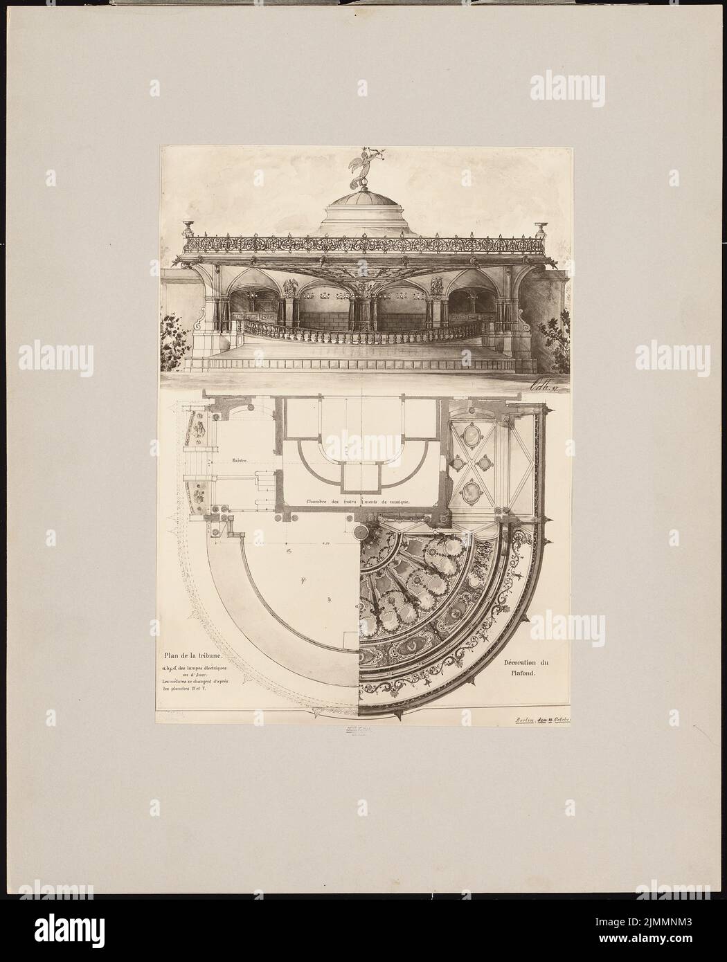 Orth August (1828-1901), pavillon de musique dans le Peterhof, Saint-Pétersbourg (18 octobre 1897): Plan d'étage, vue. Photo sur papier, 57,8 x 46,7 cm (bords de numérisation inclus) Banque D'Images