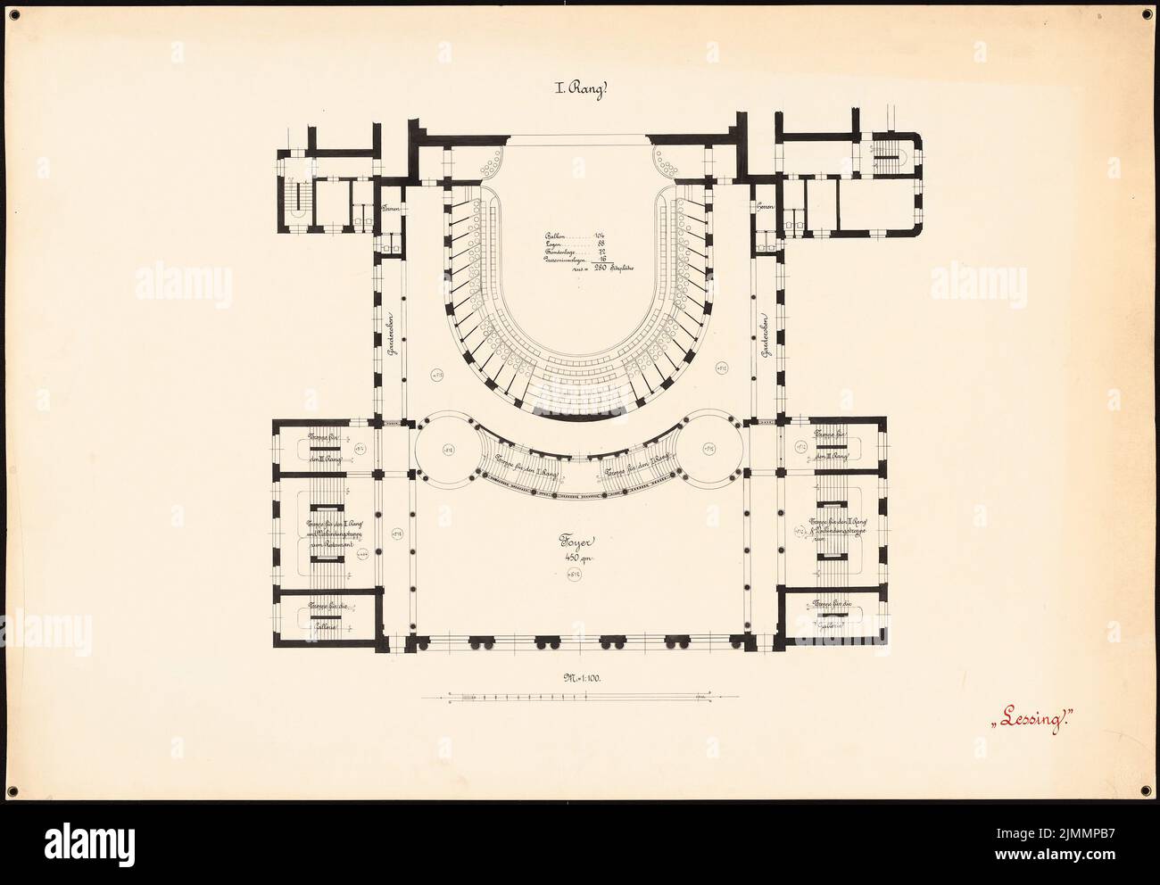 Neckelmann Skjold (1854-1903), Théâtre de Cologne (1898) : 1st place 1 : 100. Encre sur carton, 71,3 x 102,8 cm (y compris les bords de numérisation) Banque D'Images