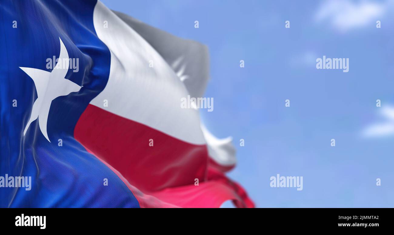 Drapeau américain du Texas qui agite dans le vent Banque D'Images