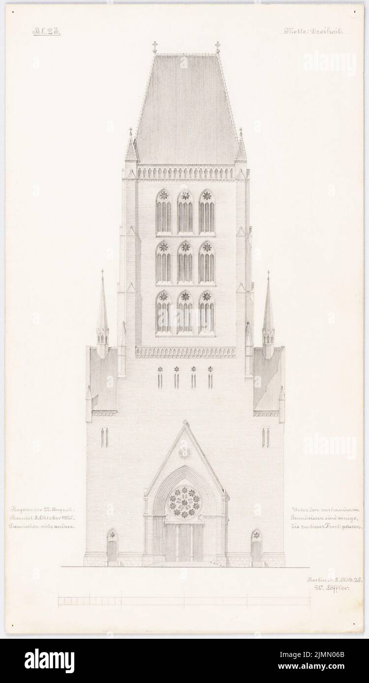 Löffler Wilhelm (né en 1850), église (08.10.1925): Vue. Crayon sur carton, 50,9 x 29,4 cm (y compris les bords de numérisation) Banque D'Images