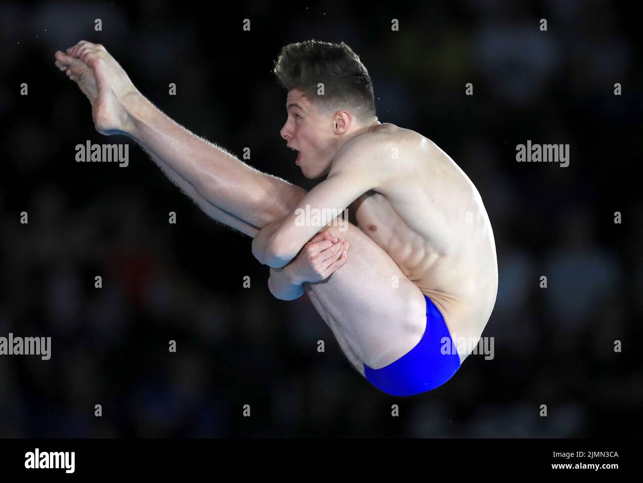 Angus Menmuir, en Écosse, en action lors de la préparation de la plate-forme hommes 10m au Sandwell Aquatics Centre le dix jour des Jeux du Commonwealth 2022 à Birmingham. Date de la photo: Dimanche 7 août 2022. Banque D'Images