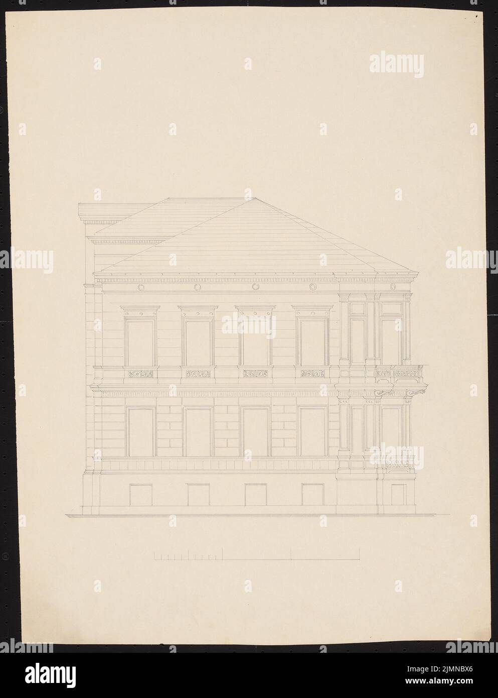 Knoblauch Eduard (1801-1865), villa constructeur (après 1848): Vue latérale. Encre, 55,3 x 42,2 cm (y compris les bords de numérisation) Banque D'Images