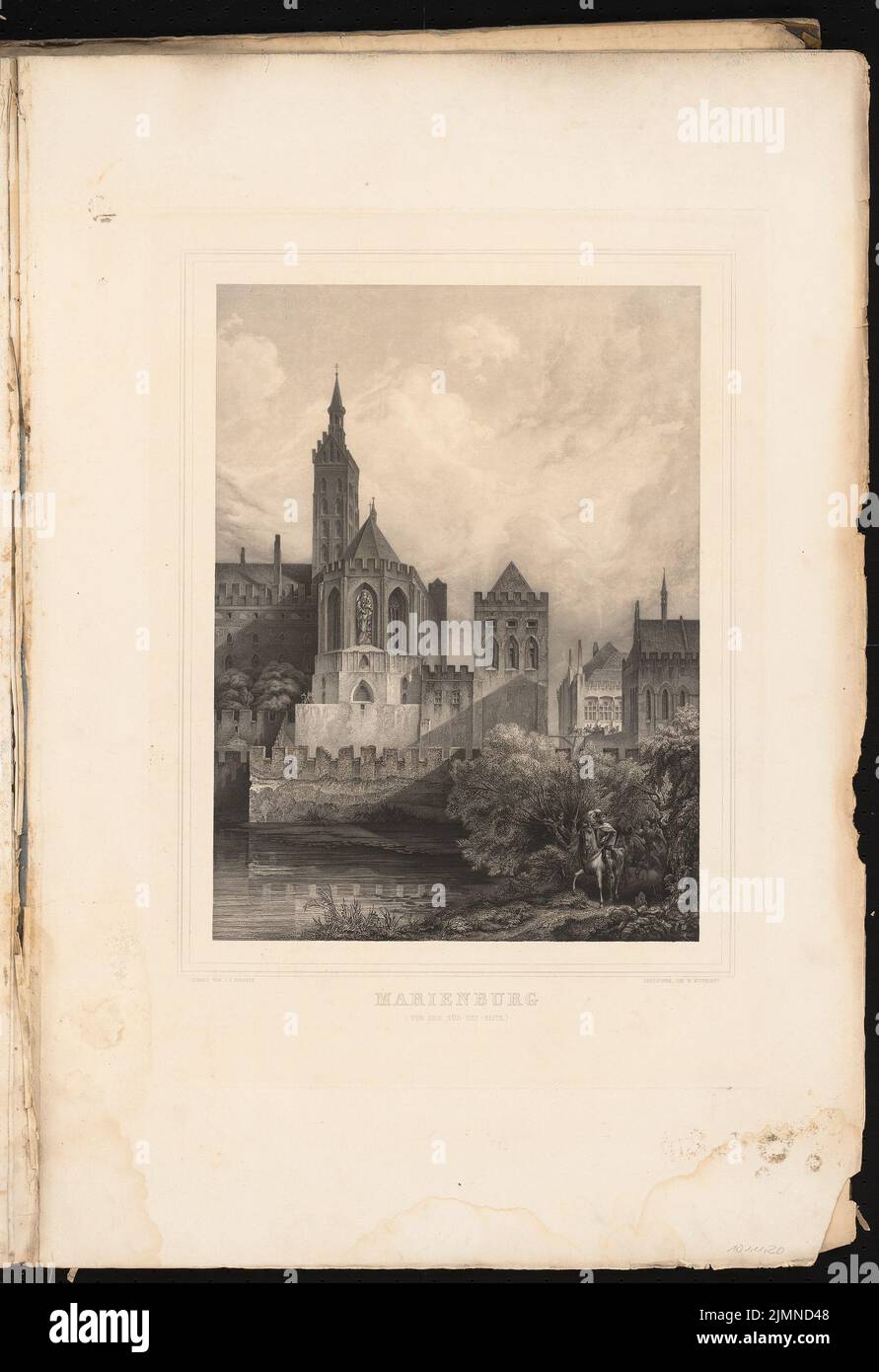 Frick, Friedrich, Château de Marienburg en Prusse. Vu selon ses agents les plus excellents et les vues intérieures. Édité par F. Frick. Berlin 1799 (1799) : vue du Sud-est. Couture sur papier, 82,6 x 56,7 cm (y compris les bords de numérisation) Banque D'Images Frick, Friedrich, Château de Marienburg en Prusse. Vu selon ses agents les plus excellents et les vues intérieures. Édité par F. Frick. Berlin 1799 (1799) : vue du Sud-est. Couture sur papier, 82,6 x 56,7 cm (y compris les bords de numérisation) Banque D'Images