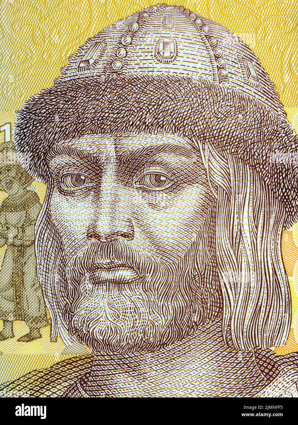 Vladimir le Grand portrait de l'argent ukrainien - Hryvnia Banque D'Images
