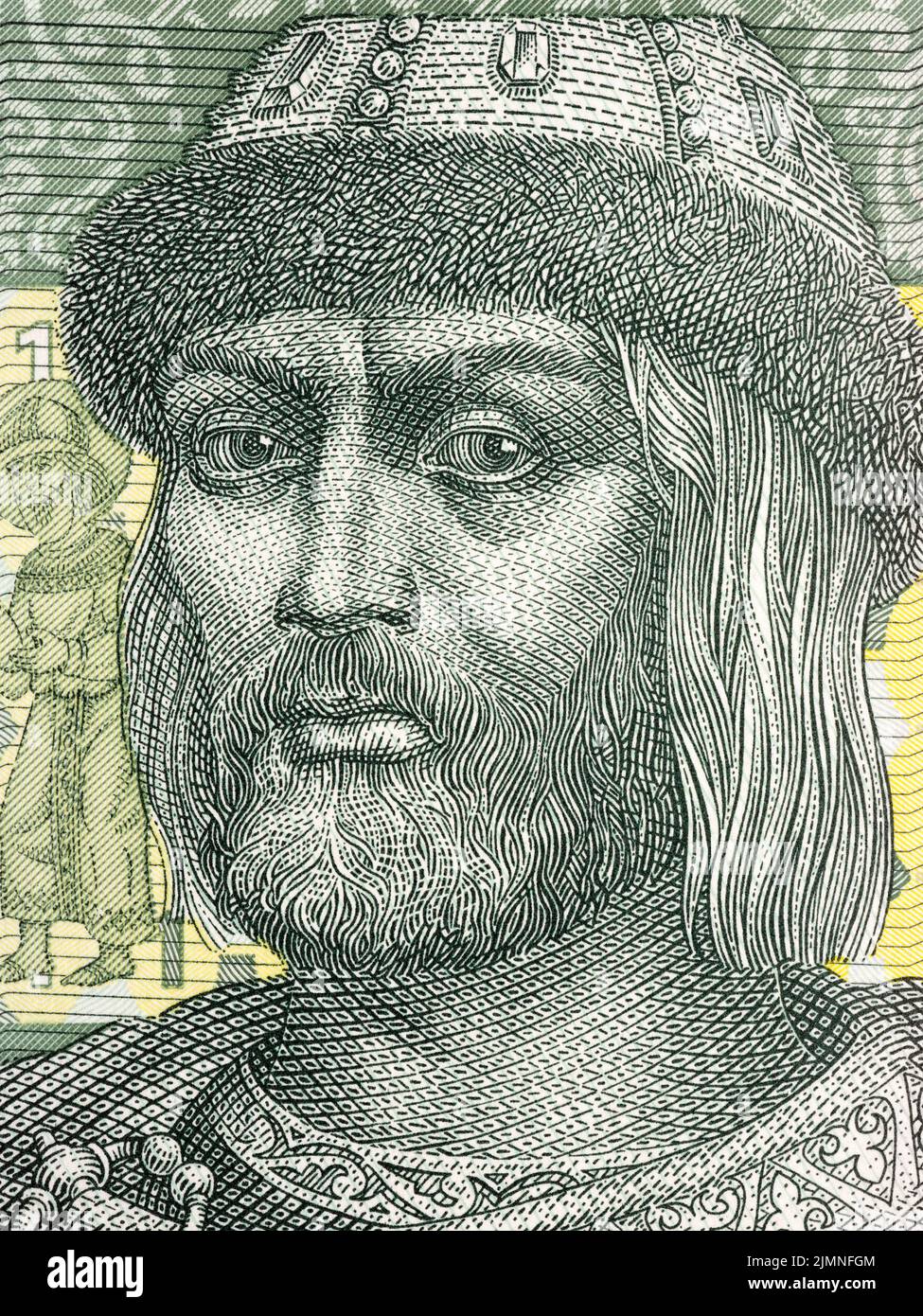 Vladimir le Grand portrait de l'argent ukrainien - Hryvnia Banque D'Images