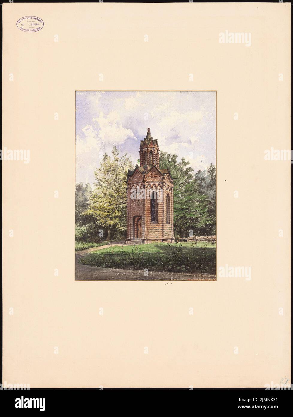 Elis Carl (1838-1889), Chapelle du Saint-sang à Doberan (10.08.1883) : vue en perspective. Aquarelle crayon sur la boîte, 64,6 x 48,6 cm (y compris les bords de numérisation) Banque D'Images