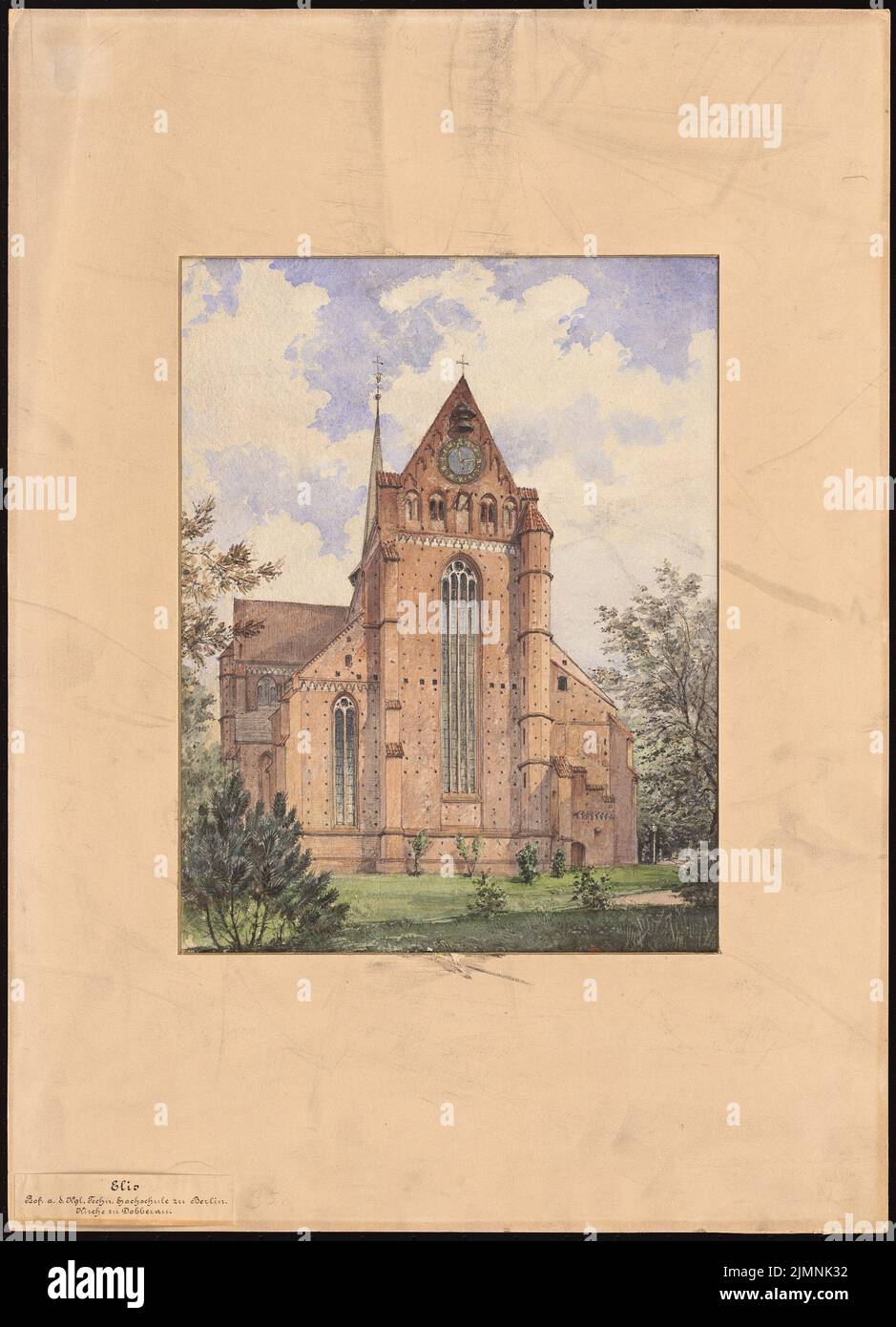 Elis Carl (1838-1889), Eglise de Doberan (08,1883) : vue du choeur. Aquarelle crayon sur la boîte, 58,7 x 42,5 cm (y compris les bords de numérisation) Banque D'Images