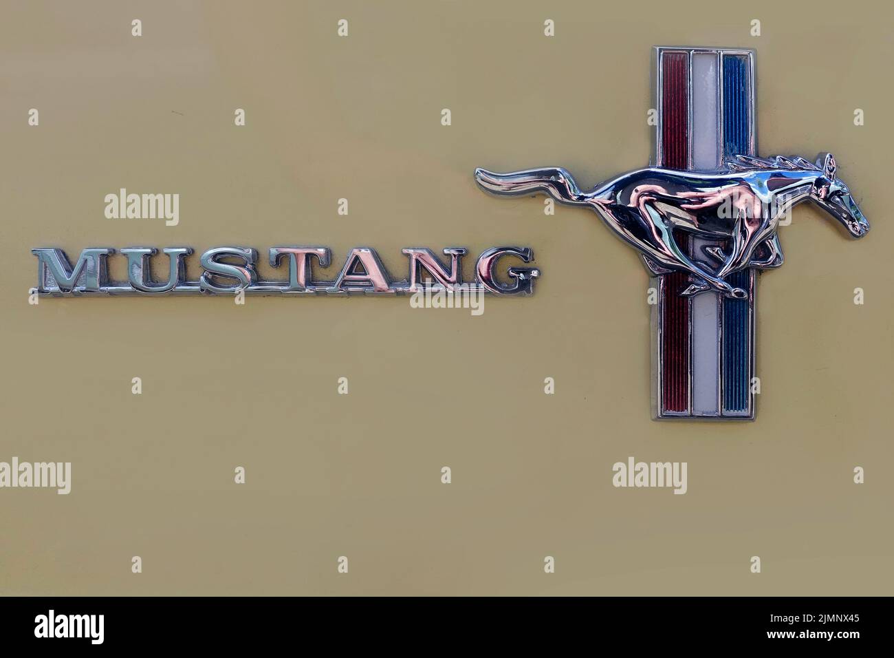 Ford, Mustang, badge, logo, voiture classique Banque D'Images